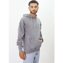 Eskitme Desenli Unisex Hoodie Sweatshirt
