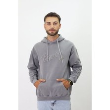 Eskitme Desenli Unisex Hoodie Sweatshirt