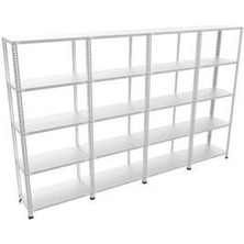 Rafistan 5 Katlı Galvaniz Çelik Raf 31x372x250 cm - Depo, Arşiv, Kiler, Dosya, Market Rafı