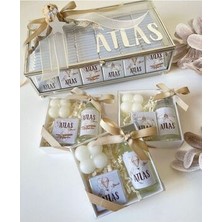 Atlasss Cam Kutu Çikolata, Bubble Mum ,kolonya ve Çikolata Seti.