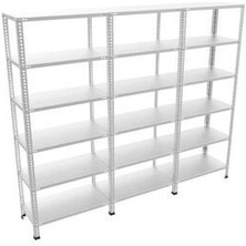 Rafistan 6 Katlı Galvaniz Çelik Raf 31x279x250 cm - Depo, Arşiv, Kiler, Dosya, Market Rafı