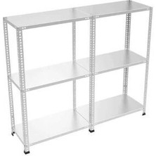 Rafistan 3 Katlı Duble Galvaniz Çelik Raf 43x186x200 cm - Depo, Arşiv, Kiler, Dosya, Market Rafı