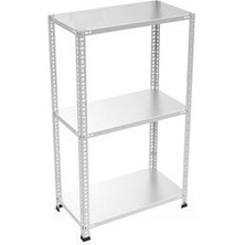 Rafistan 3 Katlı Galvaniz Çelik Raf 31x60x150 cm - Depo, Arşiv, Kiler, Dosya, Market Rafı