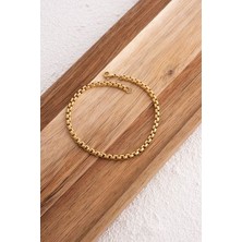 Çelik Top Zincir Halhal Günlük Kullanıma Uygun Yuvarlak Halka Zincir Halhal 3mm 22CM 3cm