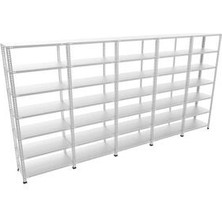 Rafistan 7 Katlı Galvaniz Çelik Raf 43x375x250 cm - Depo, Arşiv, Kiler, Dosya, Market Rafı