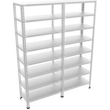 Rafistan 8 Katlı Duble Galvaniz Çelik Raf 43x150x150 cm - Depo, Arşiv, Kiler, Dosya, Market Rafı - 0.70 mm