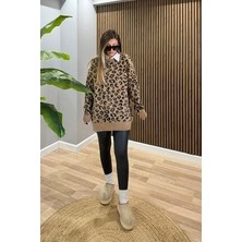 Şardonlu Ipek Leopar Kazak Camel