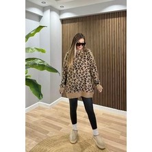 Şardonlu Ipek Leopar Kazak Camel