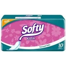 Softy Klasik Ped Kanatlı Normal 10'lu