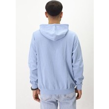 Eskitme Desenli Unisex Fermuarlı Kapüşonlu Sweatshirt