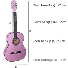 Midex CG-34PU-PAK 34 inç 1/2 Junior Çocuk Gitarı Seti