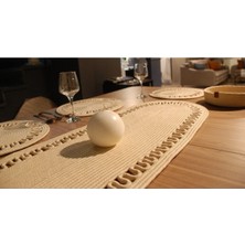 Tekno Trust Jüt ,krem Amerikan Servisi,tabak Altlığı 6 Adet SUPLA,1ADET Runner 1 Adet Ekmek Sepeti,supla Takımı