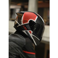 LS2 Rapıd 2 Race Grıd Mat Beyaz-Kırmızı Kask