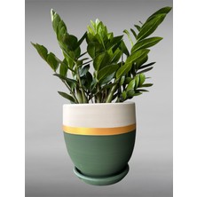Violet Decor Çömlek Saksı Tabaklı Takım Y:24 cm-Ç:24 cm
