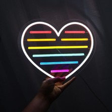 Disa Neon LED Duvar Dekoratif Aydınlatma -Kalp2, 25X22CM-