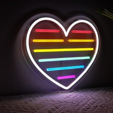 Disa Neon LED Duvar Dekoratif Aydınlatma -Kalp2, 25X22CM-