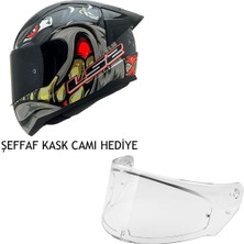 Rapıd 2 Spox Gri-Kırmızı Kask Şeffaf Kask Camı Hediyeli