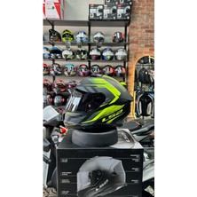 Stream 2 Fury Mat Siyah-Gri-Neon Sarı Kask