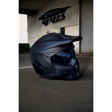 Sway X1-X Seul Mat Siyah Motosiklet & Scooter Moduler Kask