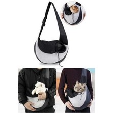Shupin Large Hanger Açık Gri Çapraz Askılı Kedi Köpek Evcil Hayvan Taşıma Çantası 45x40 cm