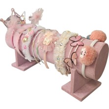Özer Kutu Taç,toka ve Saç Bandı Standı ,düzenleyicisi ve Organizatörü Süet Pembe(40 Cm)