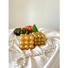 Sanat Perisi Gold Parlak Bubble 2’Li Set Hediyelik Dekoratif Mum Seti