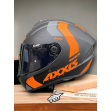 Draken Orange. ''2 Vizörlü'' + ''sticker'' Hediyeli, Mat Motosiklet Kapalı Kask