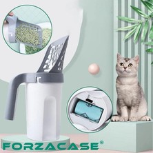 Forzacase Elekli Kedi Kumu Serpme Temizleme Küreği + Dışkı Torbası Poşeti - FC280