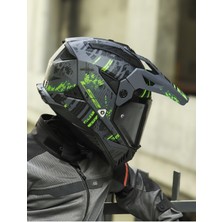 Pıoner 2 Crazy Mat Siyah-Gri-Neon Sarı Kask