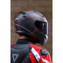 Rapıd Takaroa Mat Siyah-Kırmızı Kask- M Bden