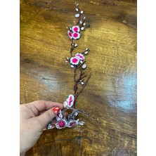 Gönülden Tasarım 41 x 11 cm Ütü İle Yapışan Fuşya Nakış İşleme Bahardalı Çiçek Aplike