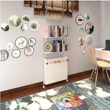 Kenzlife petek üstü raf dresuar golden boy byz 060*24 ikili kitaplık duvar rafı 060 cm uzunluk