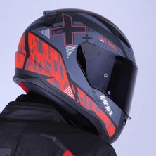 Rapid 2 Xtreet Mat Siyah - Kırmızı Kask Siyah Vizörlü