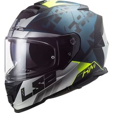 Storm 2 Sprınter Cobalt Full Face Motosiklet Kaskı Mat Siyah-Gri