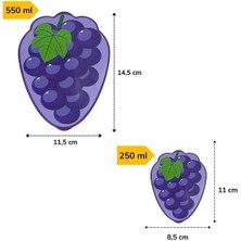 Güllü E Store Buffer® 2'li Iç Içe Geçebilen Üzüm Model Saklama ve Beslenme Kabı Seti (550 ml + 250 Ml)