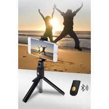 Buffer® Sabitlenebilir Cep Telefon Tutucu  Ayarlanabilir Taşınabilir 3 Ayaklı Tripod Selfie Çubuğu