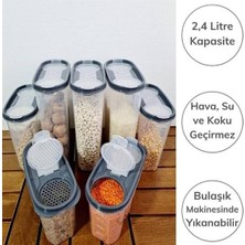 Güllü E Store Buffer® 2 Kapaklı Ölçekli Erzak Kuru Gıda Saklama Kutusu Kabı 2,4 LITRE-SA940