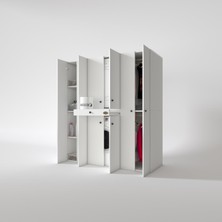 Kenzlife çamaşır-kurutma makinesi dolabı ve giysi dolabı çekmeceli ebuzer sol raf byz 187*160*60  banyo