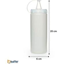 Güllü E Store Buffer® Şeffaf Kapaklı Sızdırmaz Yağlık Sosluk Şişesi Plastik Yağdanlık 400 ml AP-9028