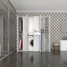 Kenzlife çamaşır-kurutma makinesi dolabı ve giysi dolabı çekmeceli ebuzer sağ raf byz 187*160*60  banyo