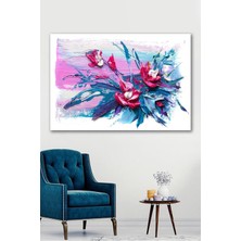 Tosbart Yağlı Boya Görünümlü Pink & Blue Kanvas Tablo
