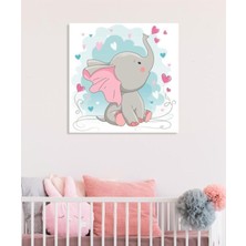 Tosbart Dekoratif Çocuk Odası Baby Elephant Duvar Kanvas Tablo