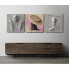 Tosbart Dekor Ofisi Muhteşem Kadın Ve Şekiller Minimalist Dekoratif Kanvas Tablo