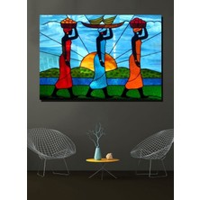 Tosbart Özel Tasarım Dekoratif Afrikalı Kadınlar Kanvas Tablo