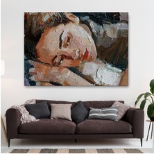 Tosbart Uyuyan Güzel Kadın Yağlıboya Görünümlü Duvar Tablosu-3730