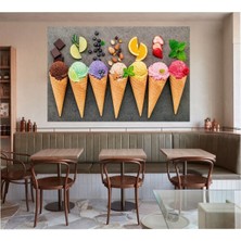 Tosbart Modern Külah Dondurma Ice Cream Duvar Kanvas Tablo Tablosu Tablolar