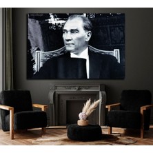 Tosbart Atatürk Modelli Dekoratif Şık Kanvas Tablo