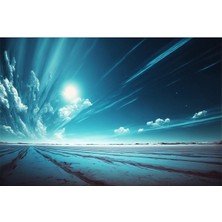 Tosbart Mavıi Gökyüzü Ve Bulut Manzaralı Kanvas Tablo