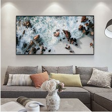 Tosbart Soyut Sanat Duvar Boy Dekoratif Ahşap Kanvas Tablo