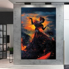 Tosbart Dekoratif Fire Woman Kanvas Tablo